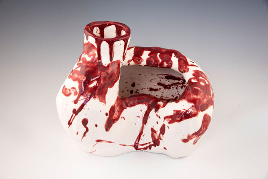 Bloody Hand Vase Ceramic Piece