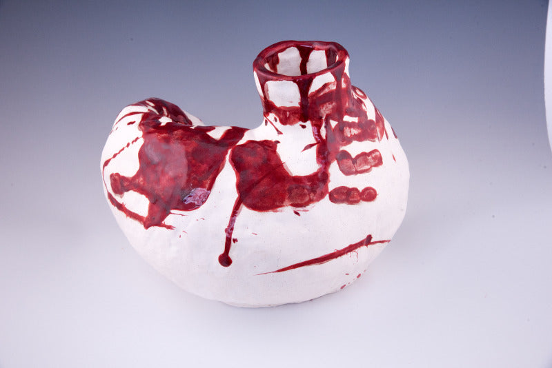 Bloody Hand Vase Ceramic Piece